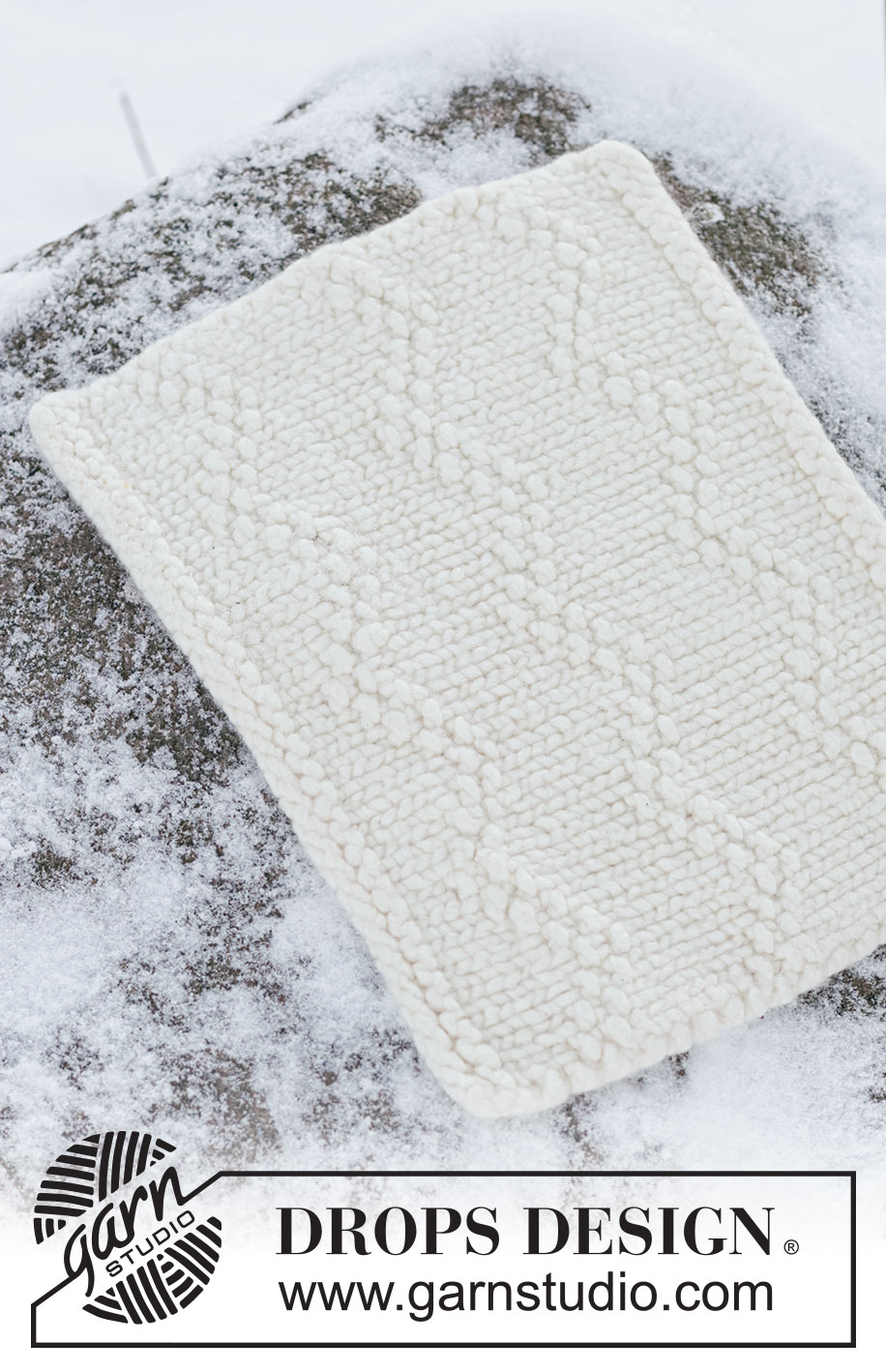 Chevron Drift Seat Pad / DROPS 261-78 - DROPS Polaris lõngast kootud ja vanutatud reljeefse mustriga istumisalus