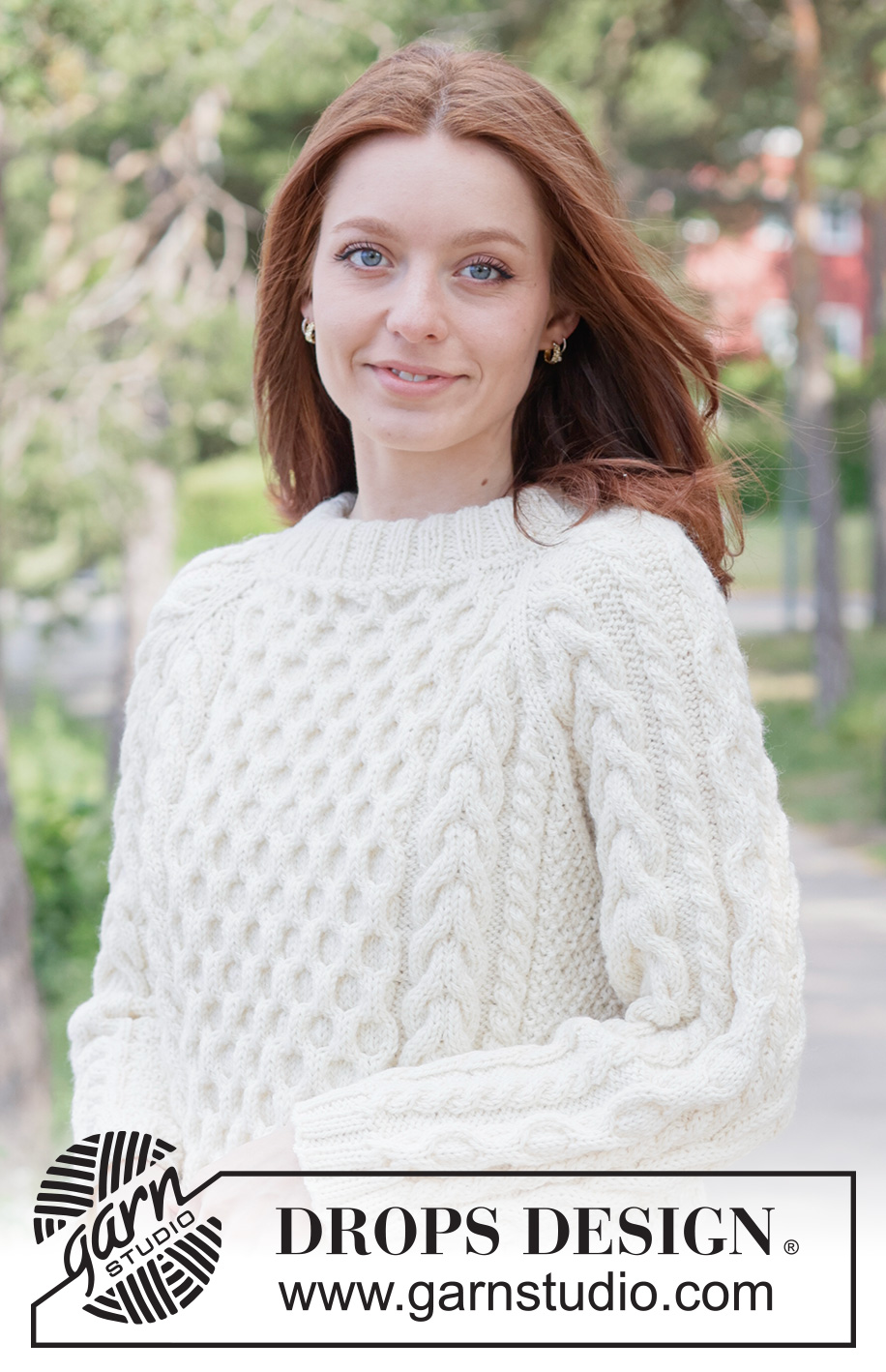 Ireland Magic Sweater / DROPS 262-12 - Knitted jumper in DROPS Alaska or DROPS Big Merino. The piece is worked top down with raglan, cables, relief-pattern and double neck. Sizes XS - XXXL.