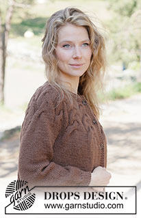 Autumn Valley Cardigan / DROPS 262-16 - Knitted jacket in DROPS Nepal or DROPS Big Merino. The piece is worked top down with round yoke, cables and I-cord. Sizes XS - XXXL.