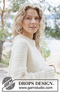 Winter Bliss Sweater / DROPS 262-18 - Knitted jumper in DROPS Nepal. Piece is knitted top down with raglan, relief pattern and high collar. Size XS – XXXL.