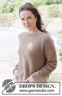 Caramel Haze Sweater / DROPS 262-21 - Strikket genser i DROPS Sky eller DROPS Daisy. Arbeidet strikkes ovenfra og ned i glattstrikk med rundfelling. Størrelse XS - XXL.
