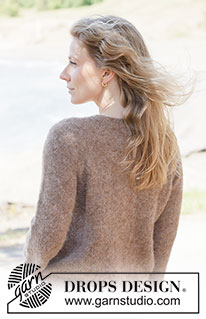 Forest Pocket Cardigan / DROPS 262-25 - Strikket cardigan i DROPS Brushed Alpaca Silk. Arbejdet strikkes oppefra og ned i glatstrik med raglan, rullekant, i-cord og lommer. Størrelse XS - XXXL.