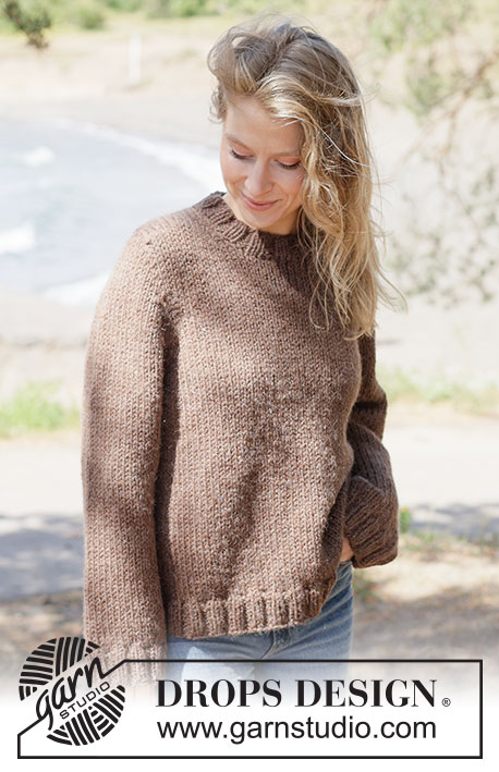 Earthbound Sweater / DROPS 262-28 - Kötött pulóver DROPS Andes vagy DROPS Snow fonalból. A darabot fentről lefelé haladva kötjük harisnyakötéssel és európai vállrésszel. XS-XXXL méretben