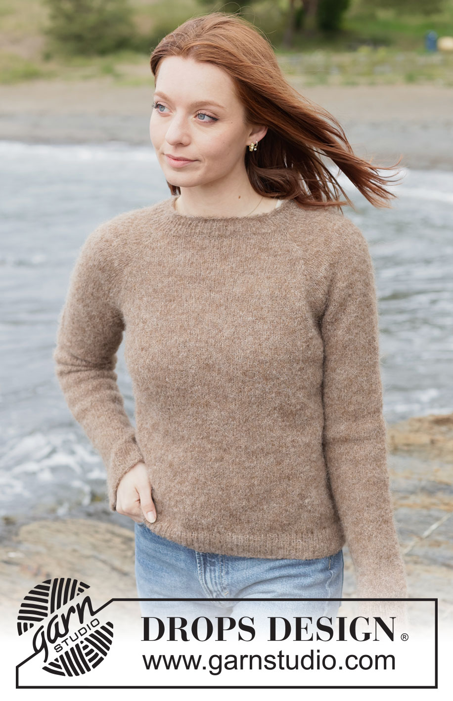 Hazelnut Harmony Sweater / DROPS 262-30 - Free knitting pattern Hazelnut Harmony Sweater / DROPS 262-30 - Knitted jumper in DROPS Brushed Alpaca Silk. The piece is worked top down with stocking stitch, raglan and rolled neck-edge. Sizes XS - XXXL.