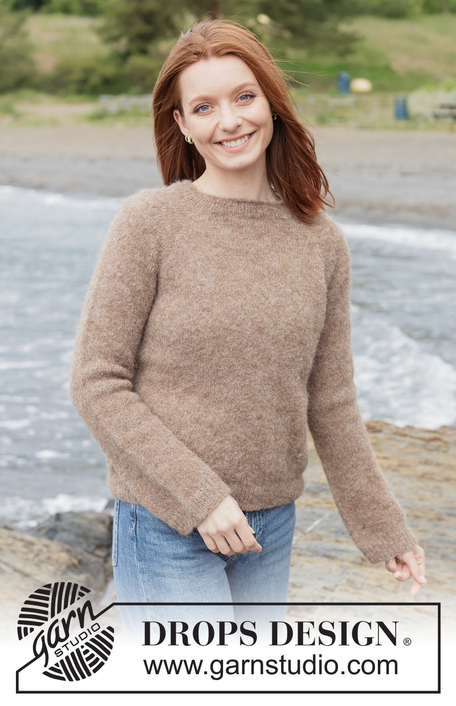 Hazelnut Harmony Sweater / DROPS 262-30 - Free knitting pattern Hazelnut Harmony Sweater / DROPS 262-30 - Knitted jumper in DROPS Brushed Alpaca Silk. The piece is worked top down with stocking stitch, raglan and rolled neck-edge. Sizes XS - XXXL.