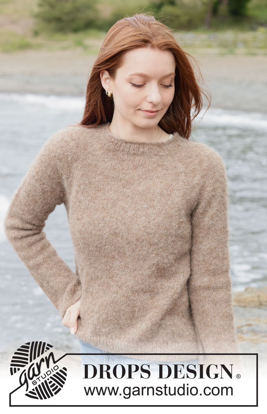 Hazelnut Harmony Sweater / DROPS 262-30 - Free knitting pattern Hazelnut Harmony Sweater / DROPS 262-30 - Knitted jumper in DROPS Brushed Alpaca Silk. The piece is worked top down with stocking stitch, raglan and rolled neck-edge. Sizes XS - XXXL.