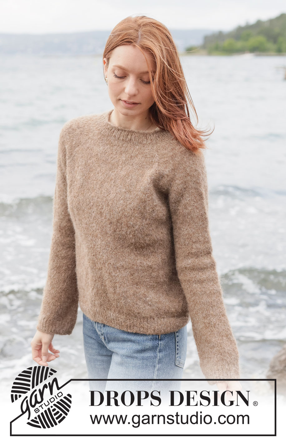 Hazelnut Harmony Sweater / DROPS 262-30 - Free knitting pattern Hazelnut Harmony Sweater / DROPS 262-30 - Knitted jumper in DROPS Brushed Alpaca Silk. The piece is worked top down with stocking stitch, raglan and rolled neck-edge. Sizes XS - XXXL.