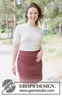 Autumn Wink Skirt / DROPS 262-35 - Jupe crochetée en DROPS Lima. Se crochète de haut en bas. Du XS au XXXL.