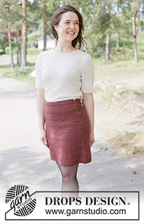 Autumn Wink Skirt / DROPS 262-35 - Jupe crochetée en DROPS Lima. Se crochète de haut en bas. Du XS au XXXL.