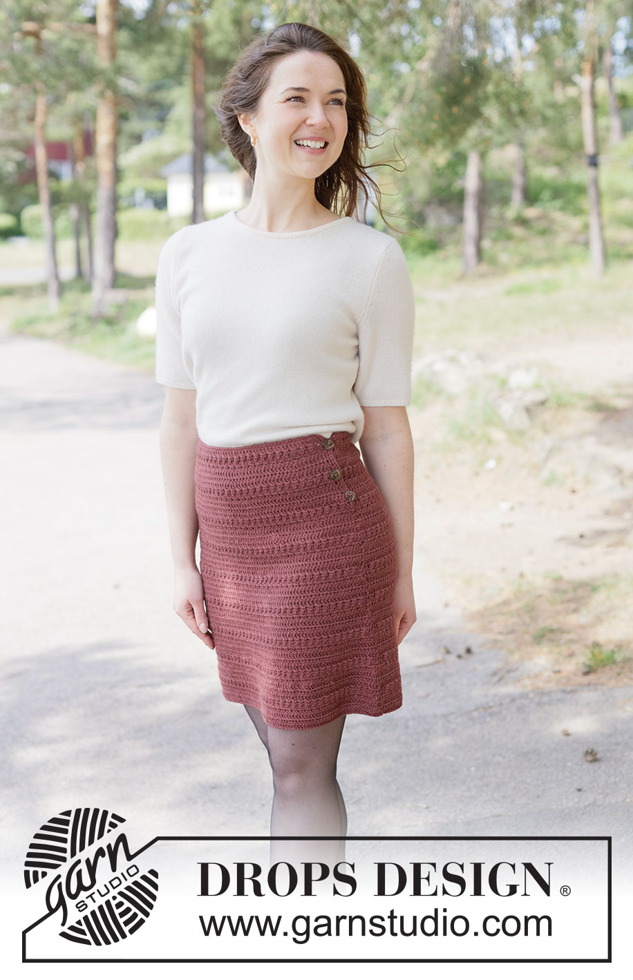 Autumn Wink Skirt / DROPS 262-35 - Jupe crochetée en DROPS Lima. Se crochète de haut en bas. Du XS au XXXL.