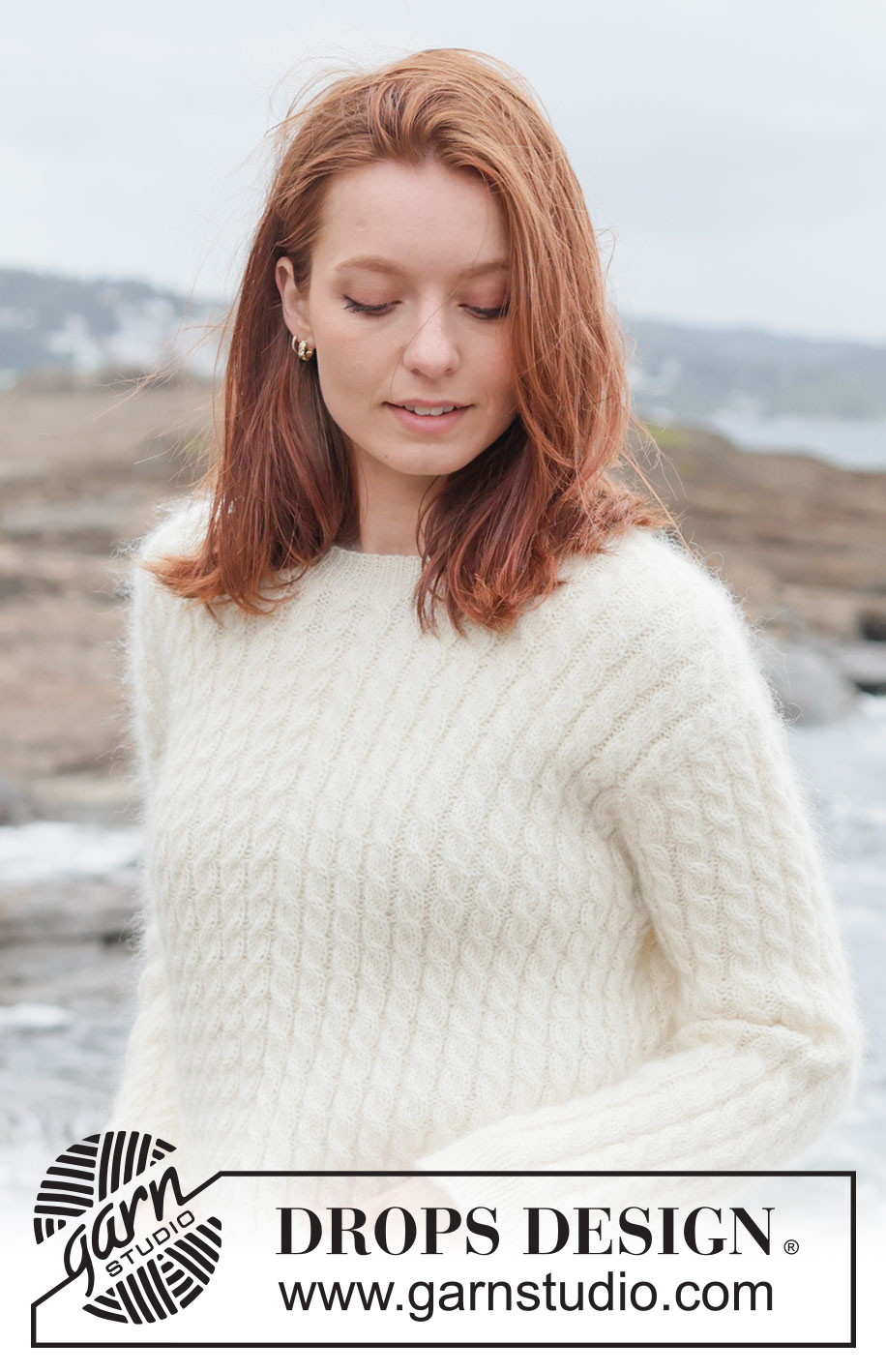 Soft Waves Sweater / DROPS 262-7 - 1 DROPS Flora või 1 DROPS Alpaca ja 1 DROPS Kid-Silk lõngadest ülevalt alla kootud Euroopa passega, üheskootud varrukatega ja palmikutega džemper  suurustele S kuni XXXL