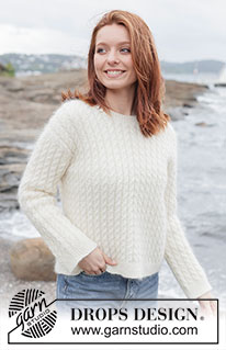 Soft Waves Sweater / DROPS 262-7 - 1 DROPS Flora või 1 DROPS Alpaca ja 1 DROPS Kid-Silk lõngadest ülevalt alla kootud Euroopa passega, üheskootud varrukatega ja palmikutega džemper  suurustele S kuni XXXL