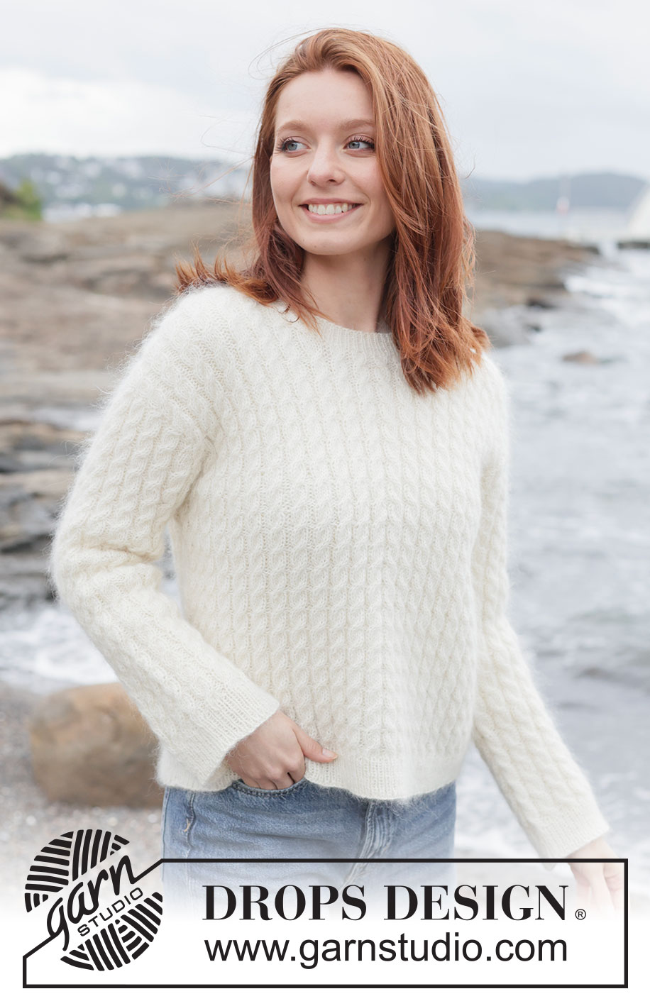 Soft Waves Sweater / DROPS 262-7 - 1 DROPS Flora või 1 DROPS Alpaca ja 1 DROPS Kid-Silk lõngadest ülevalt alla kootud Euroopa passega, üheskootud varrukatega ja palmikutega džemper  suurustele S kuni XXXL