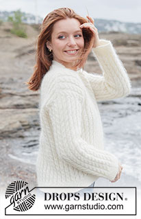 Soft Waves Sweater / DROPS 262-7 - 1 DROPS Flora või 1 DROPS Alpaca ja 1 DROPS Kid-Silk lõngadest ülevalt alla kootud Euroopa passega, üheskootud varrukatega ja palmikutega džemper  suurustele S kuni XXXL