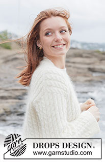 Soft Waves Sweater / DROPS 262-7 - 1 DROPS Flora või 1 DROPS Alpaca ja 1 DROPS Kid-Silk lõngadest ülevalt alla kootud Euroopa passega, üheskootud varrukatega ja palmikutega džemper  suurustele S kuni XXXL