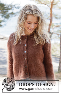 Autumn Nutmeg Cardigan / DROPS 262-8 - Stickad kofta i 1 tråd DROPS Nord och 2 trådar DROPS Kid-Silk eller 1 tråd DROPS BabyMerino och 2 trådar DROPS Kid-Silk. Arbetet stickas uppifrån och ner med europeiskt ok. Storlek XS - XXXL.