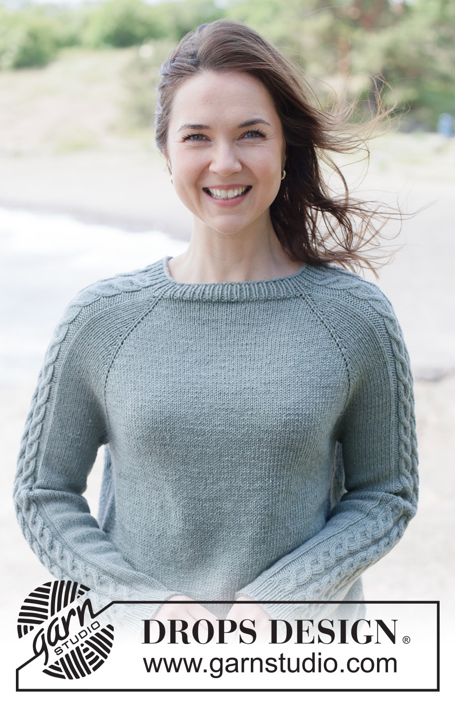 Tempest Tide Sweater / DROPS 263-11 - Knitted jumper in DROPS Merino Extra Fine or DROPS Lima. The piece is worked top down in stocking stitch with raglan and cables. Sizes XS - XXXL.