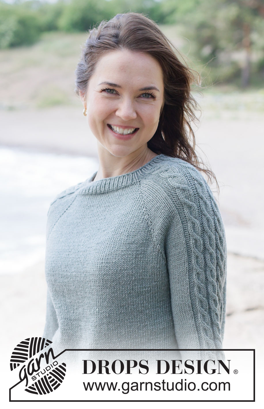Tempest Tide Sweater / DROPS 263-11 - Knitted jumper in DROPS Merino Extra Fine or DROPS Lima. The piece is worked top down in stocking stitch with raglan and cables. Sizes XS - XXXL.