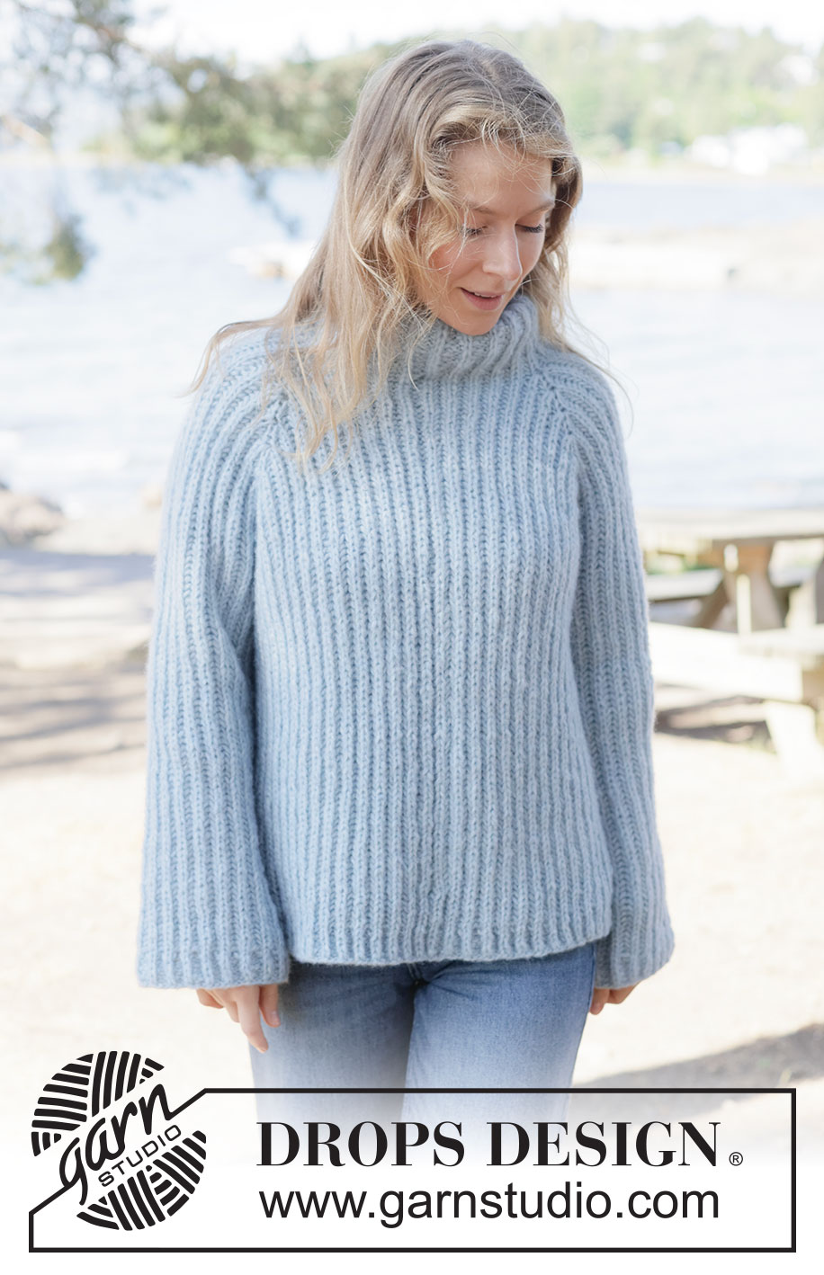 Sky Ridge Sweater / DROPS 263-17 - Strikket genser i DROPS Air og DROPS Brushed Alpaca Silk. Arbeidet strikkes ovenfra og ned i helpatent med raglan. Størrelse XS - XXXL.