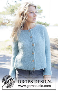 Tide Song Cardigan / DROPS 263-23 - Strikket jakke i DROPS Melody. Arbeidet strikkes ovenfra og ned i glattstrikk med rundfelling og i-cord. Størrelse XS - XXXL.