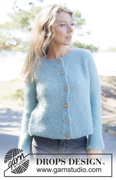 Tide Song Cardigan / DROPS 263-23 - Strikket jakke i DROPS Melody. Arbeidet strikkes ovenfra og ned i glattstrikk med rundfelling og i-cord. Størrelse XS - XXXL.