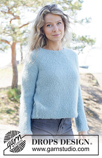 Tide Song Sweater / DROPS 263-24 - Strikket genser i DROPS Melody. Arbeidet strikkes ovenfra og ned i glattstrikk med rundfelling. Størrelse XS - XXXL.