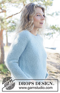 Tide Song Sweater / DROPS 263-24 - Strikket genser i DROPS Melody. Arbeidet strikkes ovenfra og ned i glattstrikk med rundfelling. Størrelse XS - XXXL.