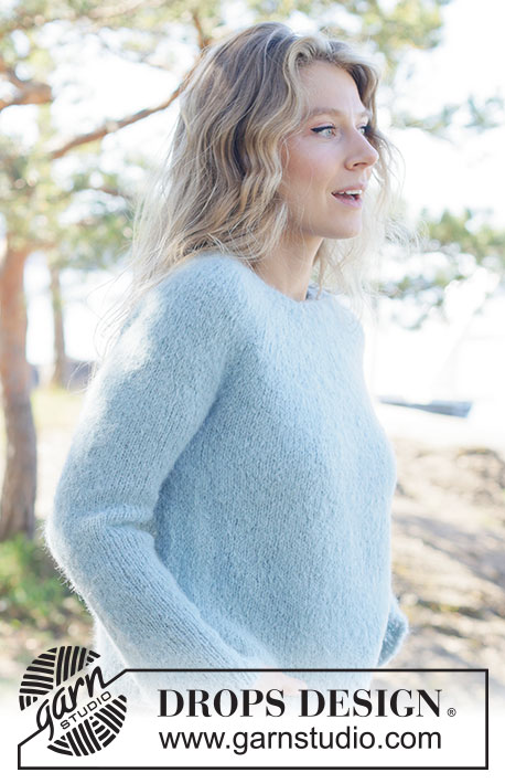 Tide Song Sweater / DROPS 263-24 - Strikket genser i DROPS Melody. Arbeidet strikkes ovenfra og ned i glattstrikk med rundfelling. Størrelse XS - XXXL.