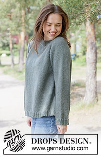 Mossline Sweater / DROPS 263-29 - Knitted jumper in DROPS Lima or DROPS Cotton Merino. The piece is worked top down in stocking stitch, with raglan and rolled neck. Sizes XS - XXXL.