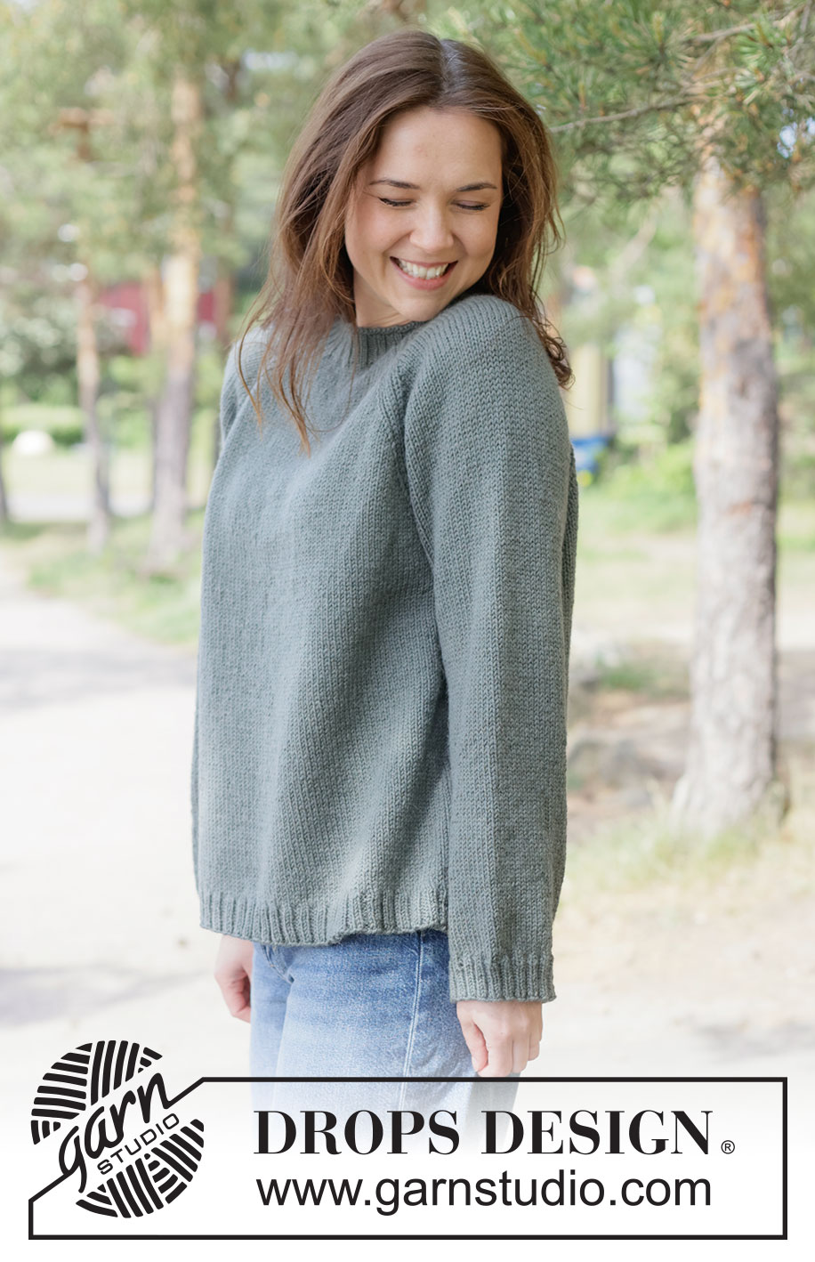 Mossline Sweater / DROPS 263-29 - Knitted jumper in DROPS Lima or DROPS Cotton Merino. The piece is worked top down in stocking stitch, with raglan and rolled neck. Sizes XS - XXXL.