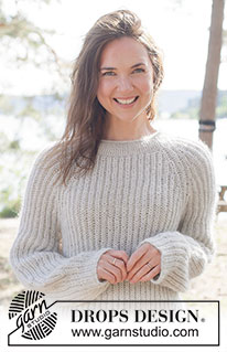 Casual Lines Sweater / DROPS 263-3 - Gebreide trui in DROPS Alpaca en DROPS Kid-Silk. Het werk wordt van boven naar beneden gebreid met raglan en Engelse patentsteek. Maten XS - XXXL.