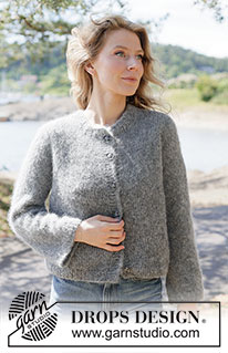 Cloud Drift Cardigan / DROPS 263-32 - Strikket jakke i 1 tråd DROPS Melody eller 2 tråder DROPS Brushed Alpaca Silk. Arbeidet strikkes ovenfra og ned i glattstrikk med europeisk bærestykke og i-cord. Størrelse XS - XXXL.