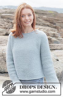 Seafoam Serenity Sweater / DROPS 263-33 - Gehäkelter Pullover in DROPS Alpaca. Die Arbeit wird von oben nach unten in Stäbchen mit Rundpasse und Krebsmaschen gehäkelt. Größe XS - XXXL.