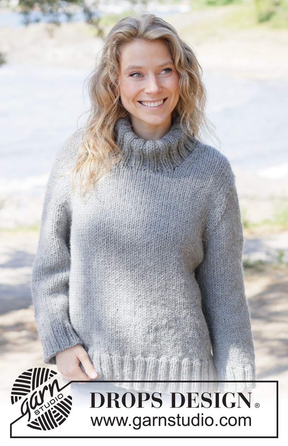 Slate Ridge Sweater / DROPS 263-36 - Kötött pulóver DROPS Andes vagy DROPS Snow fonalból. A darabot fentről lefelé haladva kötjük harisnyakötéssel és európai vállrésszel. XS-XXXL méretben
