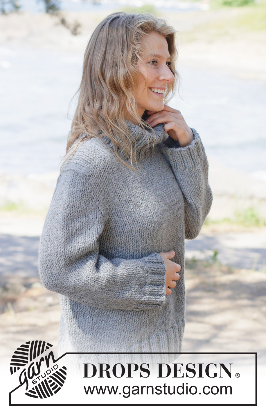 Slate Ridge Sweater / DROPS 263-36 - Kötött pulóver DROPS Andes vagy DROPS Snow fonalból. A darabot fentről lefelé haladva kötjük harisnyakötéssel és európai vállrésszel. XS-XXXL méretben