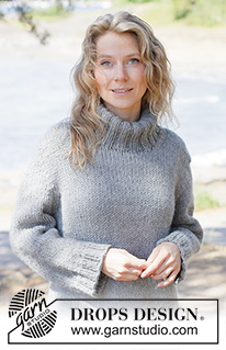 Slate Ridge Sweater / DROPS 263-36 - Kötött pulóver DROPS Andes vagy DROPS Snow fonalból. A darabot fentről lefelé haladva kötjük harisnyakötéssel és európai vállrésszel. XS-XXXL méretben