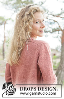 Frosted Cranberry Sweater / DROPS 264-13 - Gestrickter Pullover in DROPS BabyMerino. Die Arbeit wird von oben nach unten glatt rechts mit europäischer Passe, Zopfmuster und Rollrand gestrickt. Größe XS - XXXL.