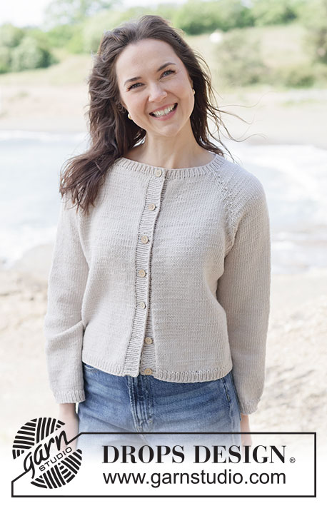 Frost Petal Cardigan / DROPS 264-16 - Strikket cardigan i DROPS Merino Extra Fine eller DROPS Puna. Arbejdet strikkes oppefra og ned med raglan og glatstrik. Størrelse XS - XXXL.