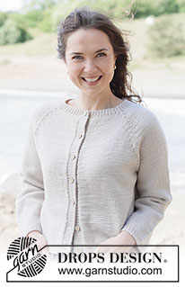 Frost Petal Cardigan / DROPS 264-16 - Strikket cardigan i DROPS Merino Extra Fine eller DROPS Puna. Arbejdet strikkes oppefra og ned med raglan og glatstrik. Størrelse XS - XXXL.