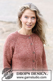 Canyon Twist Cardigan / DROPS 264-20 - Rozpinany sweter na drutach przerabiany od góry do dołu, z włóczki DROPS Fiesta. Wykonany dżersejem, z reglanowymi rękawami. Od XS do XXXL.