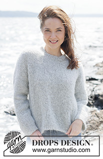 Rocky Beach Sweater / DROPS 264-32 - Knitted sweater in DROPS Melody. The piece is worked top down in stockinette stitch, with European yoke. Sizes XS - XXXL.