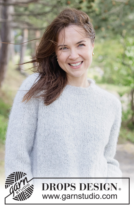 Rocky Beach Sweater / DROPS 264-32 - Knitted sweater in DROPS Melody. The piece is worked top down in stockinette stitch, with European yoke. Sizes XS - XXXL.