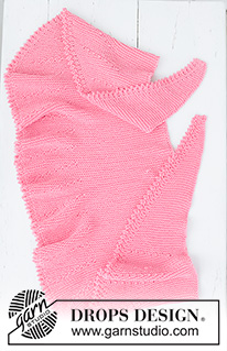Evening Rose Shawl / DROPS 265-15 - Knitted shawl in DROPS Daisy. The piece is worked in garter stitch with short rows and picot-edge.