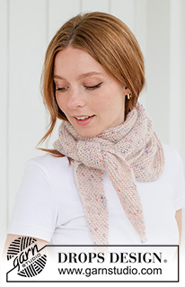 Candy Sprinkles Shawl / DROPS 265-16 - Knitted shawl in DROPS Baby Merino and DROPS Kid-Silk. The piece is worked diagonally in garter stitch.