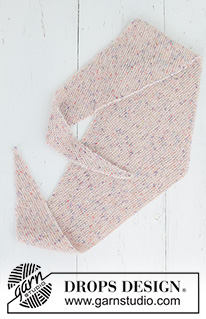 Candy Sprinkles Shawl / DROPS 265-16 - Knitted shawl in DROPS Baby Merino and DROPS Kid-Silk. The piece is worked diagonally in garter stitch.