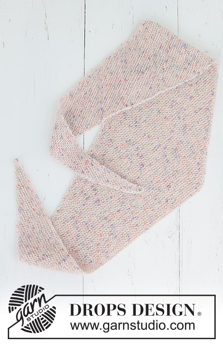 Candy Sprinkles Shawl / DROPS 265-16 - Knitted shawl in DROPS Baby Merino and DROPS Kid-Silk. The piece is worked diagonally in garter stitch.