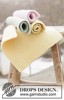 Gentle Spring Seating Pad / DROPS 265-34 - Strikket og tovet sitteunderlag i DROPS Nepal. Arbeidet strikkes frem og tilbake i riller.  Tema: Påske.