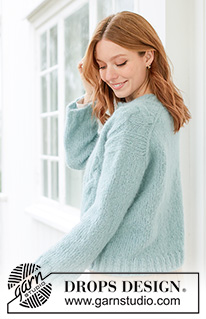 Knotted Vine Sweater / DROPS 266-23 - Knitted over-sized jumper in DROPS Melody. The piece is worked top down with diagonal/European shoulders, cables and rolled edges. Sizes XS - XXXL.