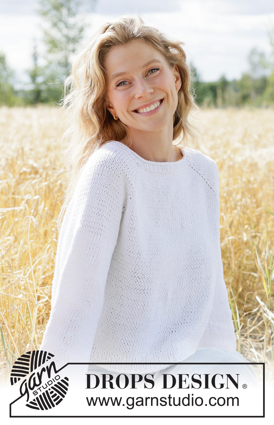 Summer Living Sweater / DROPS 267-25 - Kötött pulóver DROPS Paris fonalból. A darabot fentről lefelé irányban készítjük, raglán szabásvonallal és harisnyakötéssel Méret: XS - XXXL