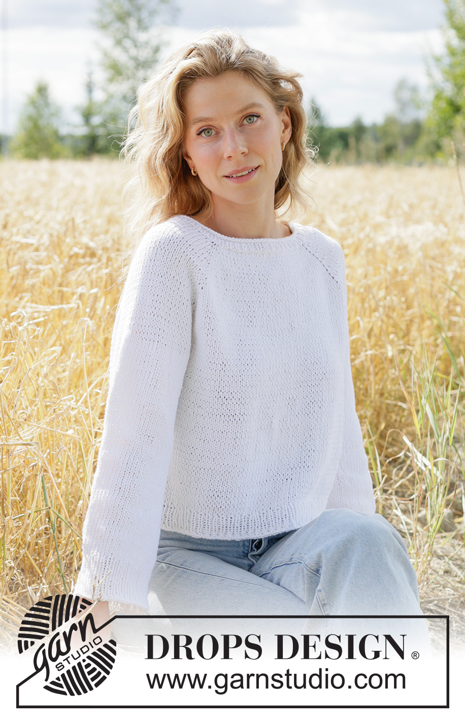 Summer Living Sweater / DROPS 267-25 - Kötött pulóver DROPS Paris fonalból. A darabot fentről lefelé irányban készítjük, raglán szabásvonallal és harisnyakötéssel Méret: XS - XXXL